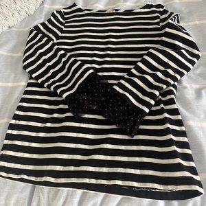 Women’s J.Crew size small blue and white striped shirt￼